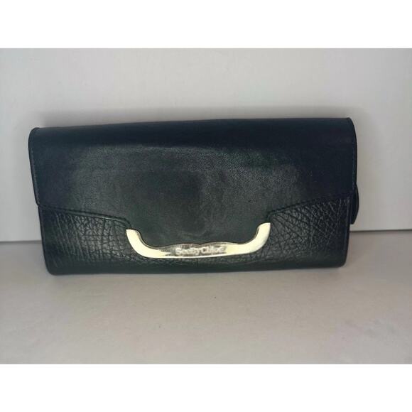 See By Chloe Black Leather Clutch designer luxury authentic Wallet chain include - Picture 1 of 10
